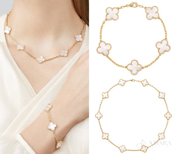 Van Cleef Jewelry Set | Bracelet & Necklace 10 Motifs