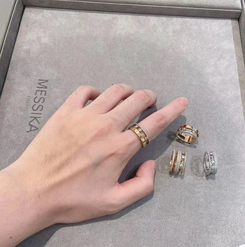 Messika Ring | Yellow Gold Tone Stone-Set
