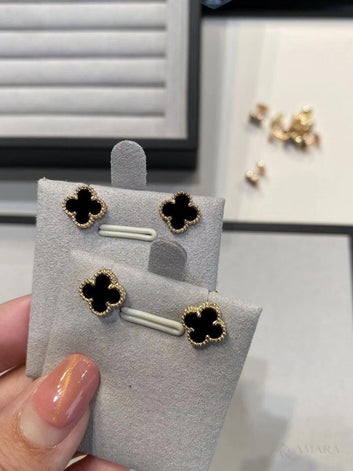 Van Cleef Earrings | Vintage Alhambra / Black
