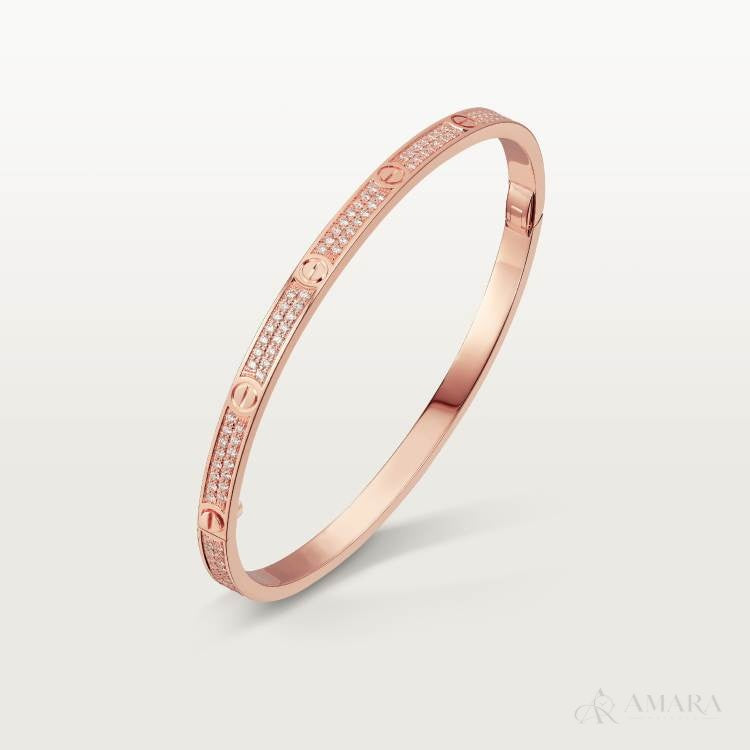 Cartier LOVE Bracelet | Small Pave Style | Rose Gold