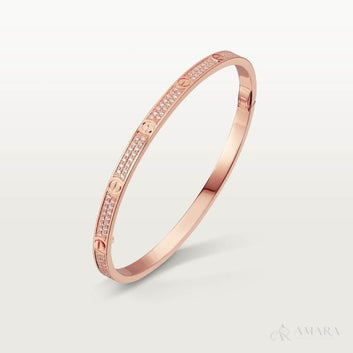 Cartier LOVE Bracelet | Small Pave Style | Rose Gold