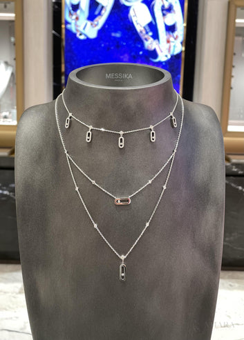 Messika Necklace | Move Uno / White Gold Tone