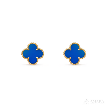 Van Cleef Earrings | Vintage Alhambra / Blue