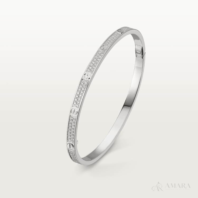 Cartier LOVE Bracelet | Small Pave Style | White Gold