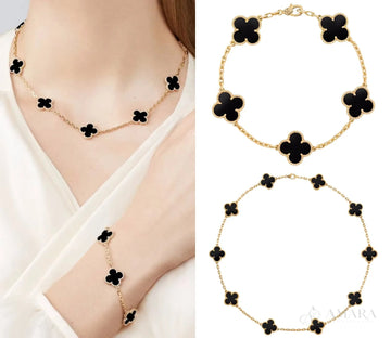 Van Cleef Jewelry Set | Bracelet & Necklace 10 Motifs
