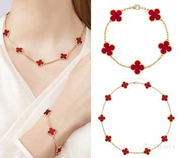 Van Cleef Jewelry Set | Bracelet & Necklace 10 Motifs