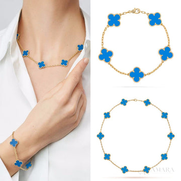 Van Cleef Jewelry Set | Bracelet & Necklace 10 Motifs